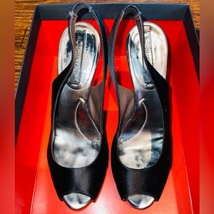 BCBG Black Satin Heels